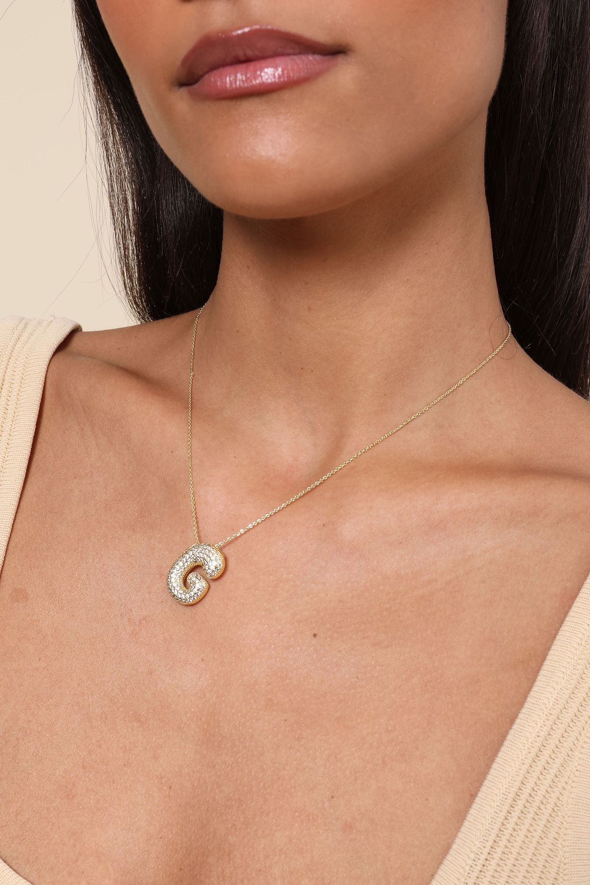 Bubble Initial Necklace