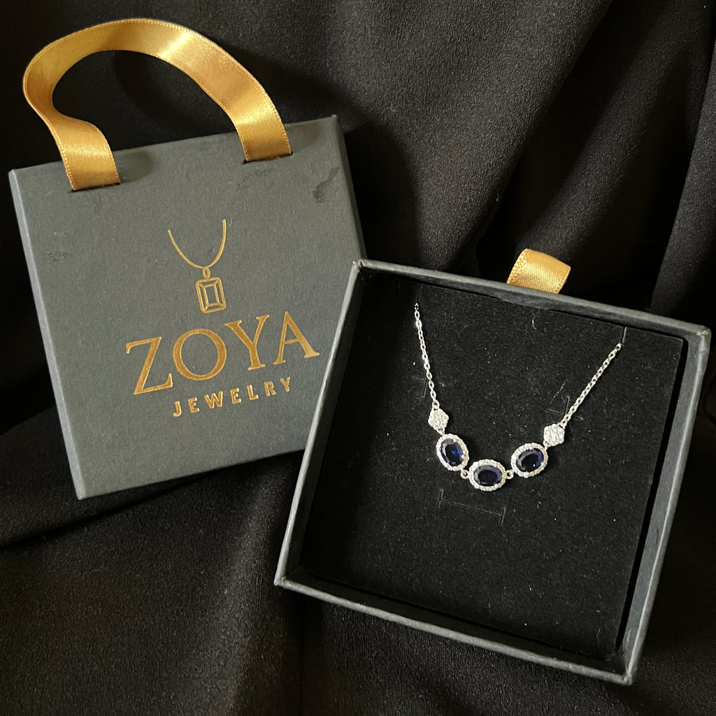 Royal Blue Oval Trio (Sapphire Blue)