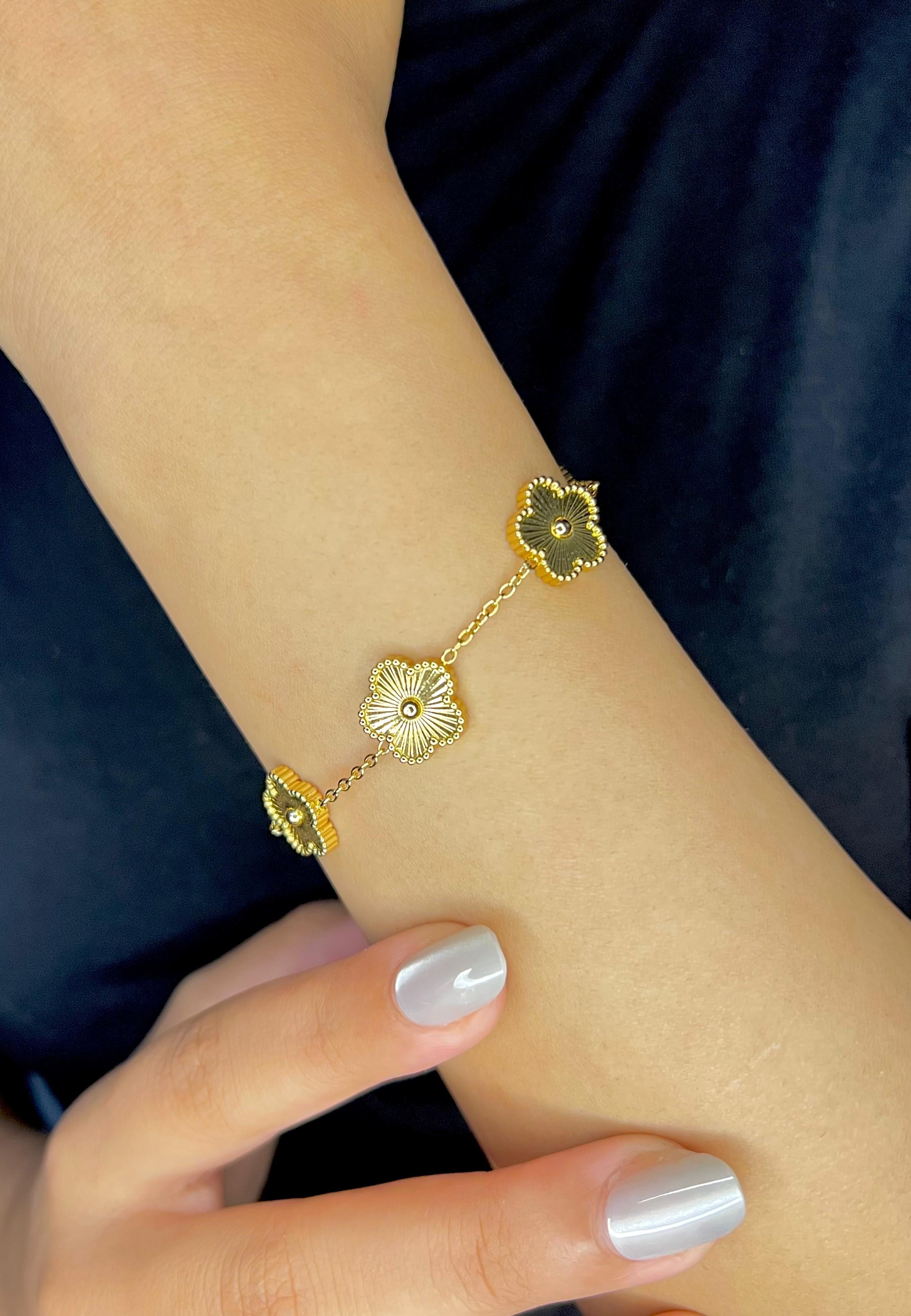 Five Leaf Clover Charm Bracelet