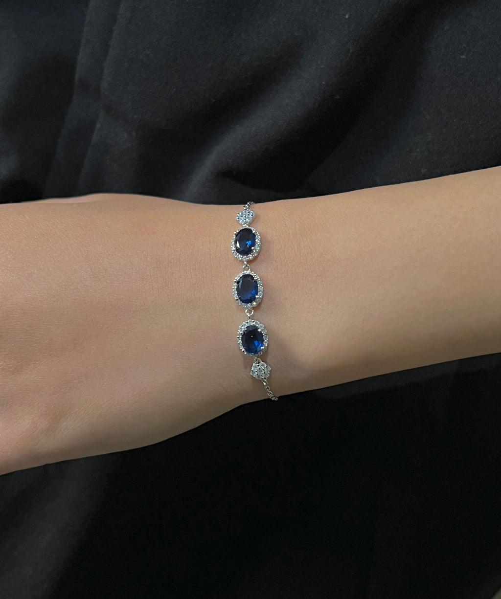 Royal Blue Oval Trio (Sapphire Blue)