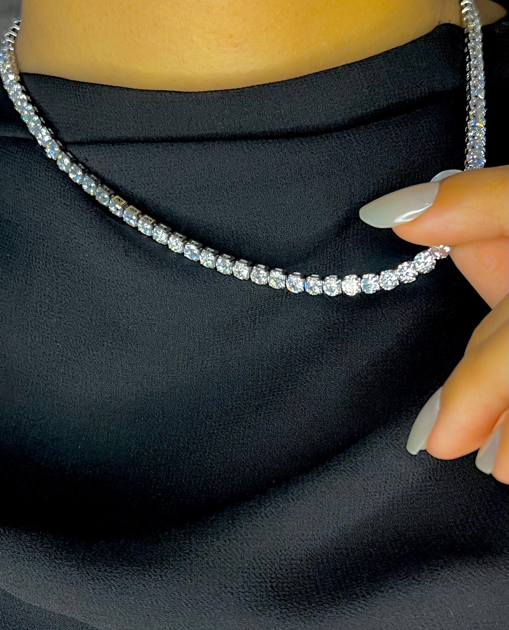 Zoya Silver Tennis Necklace