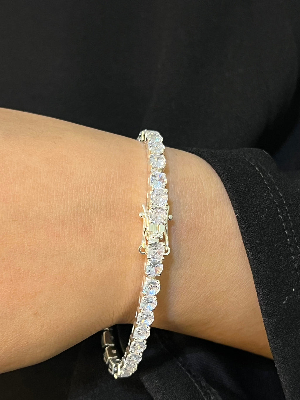 Full Round Tennis Silver Bracelet