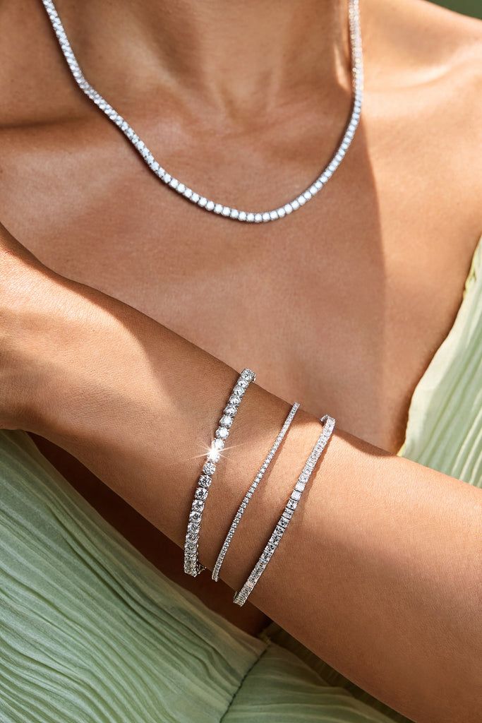 Pure 925 Silver Tennis Necklace