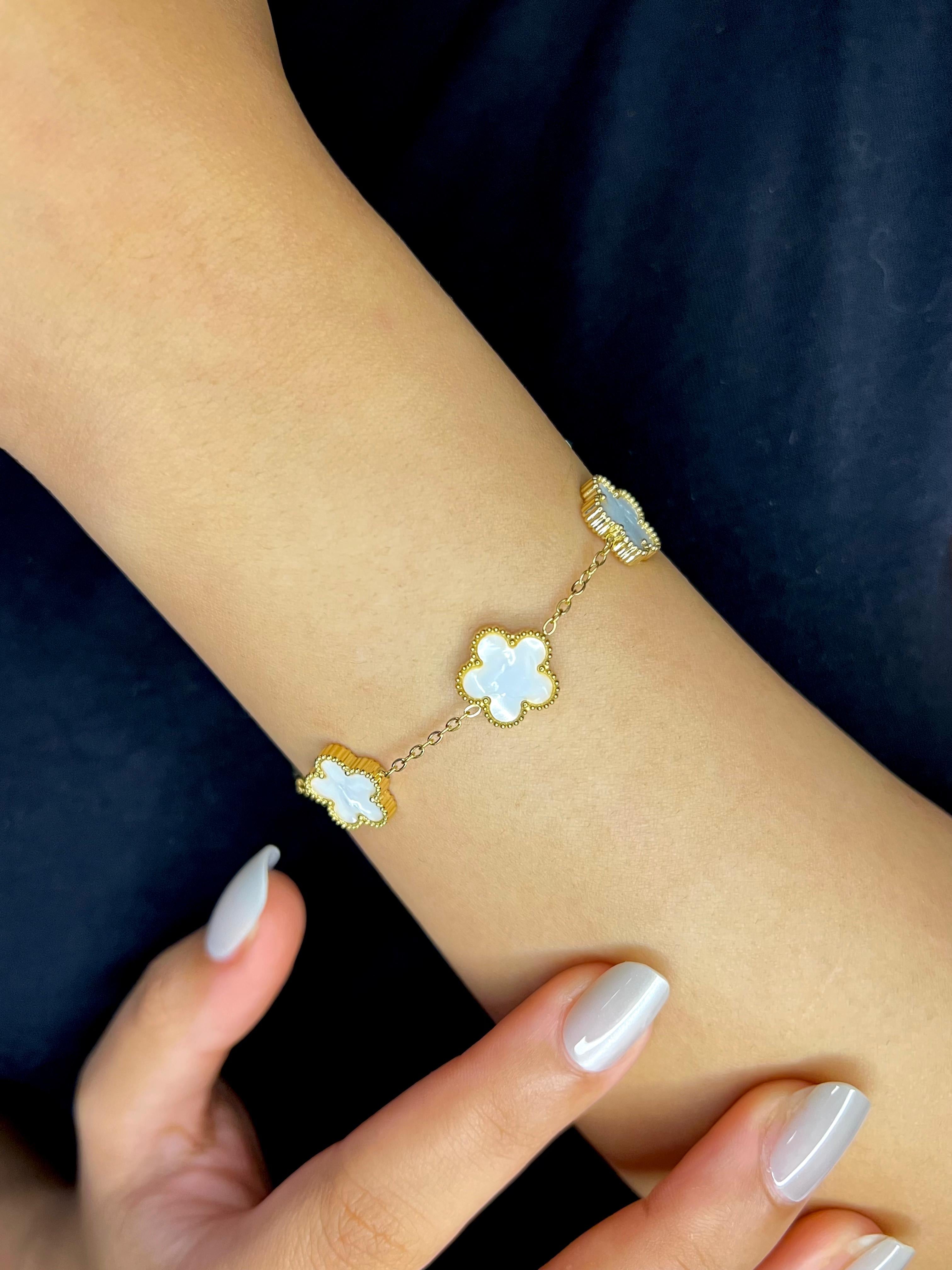 Five Leaf Clover Charm Bracelet