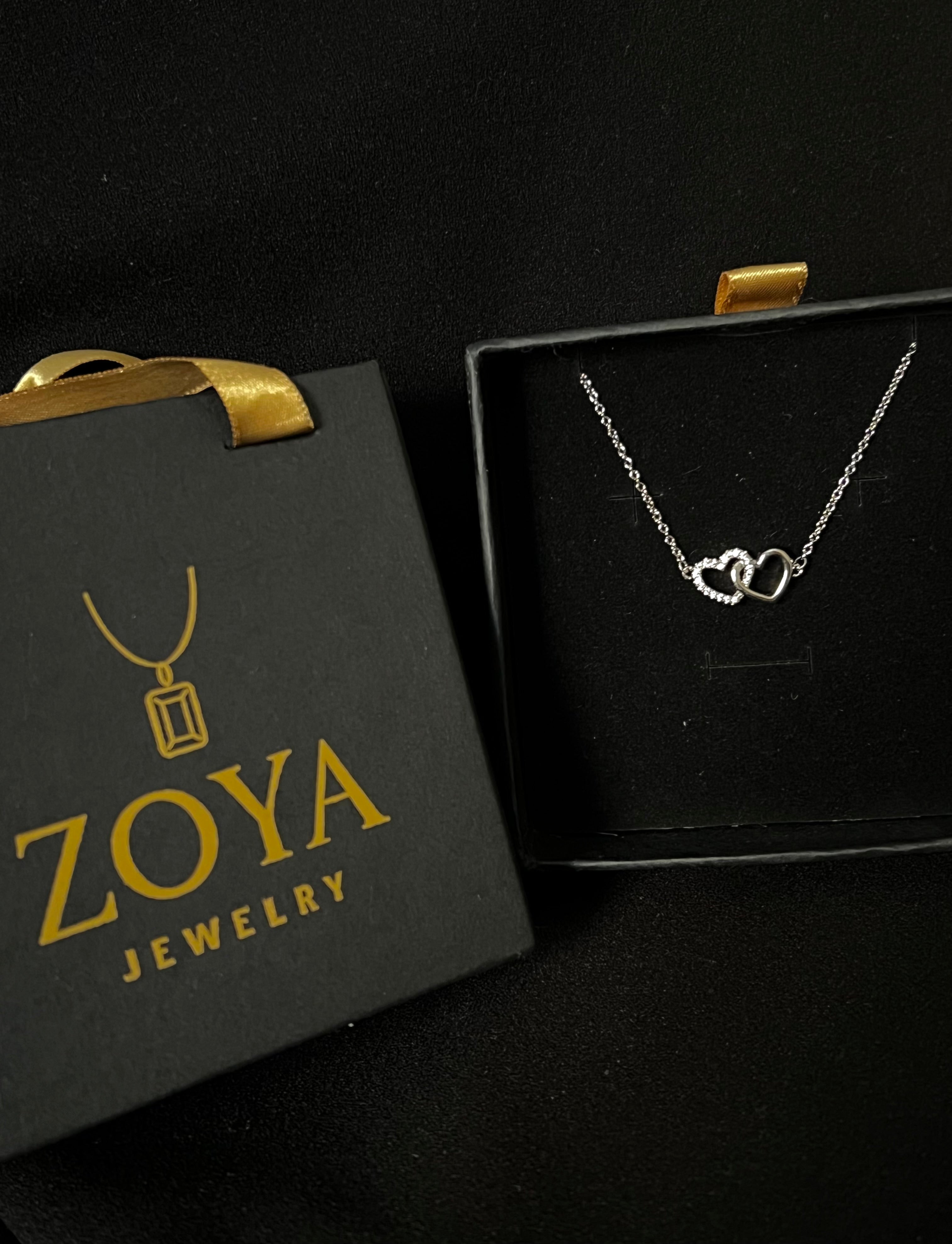 Interlocking Hearts Chain (Dainty Silver)