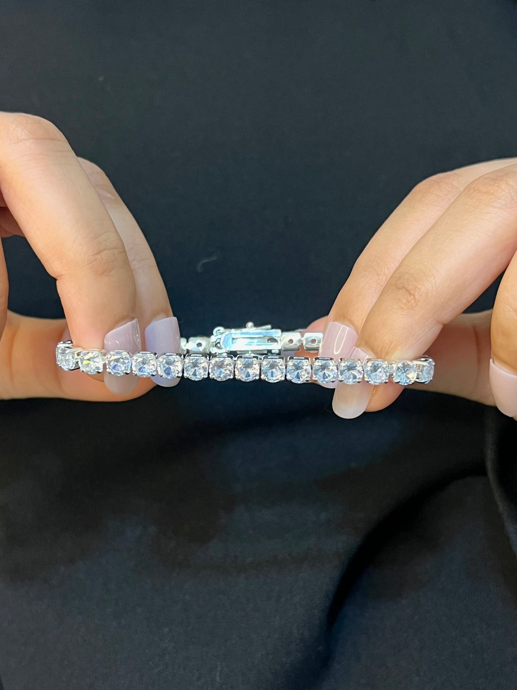 Full Round Tennis Silver Bracelet