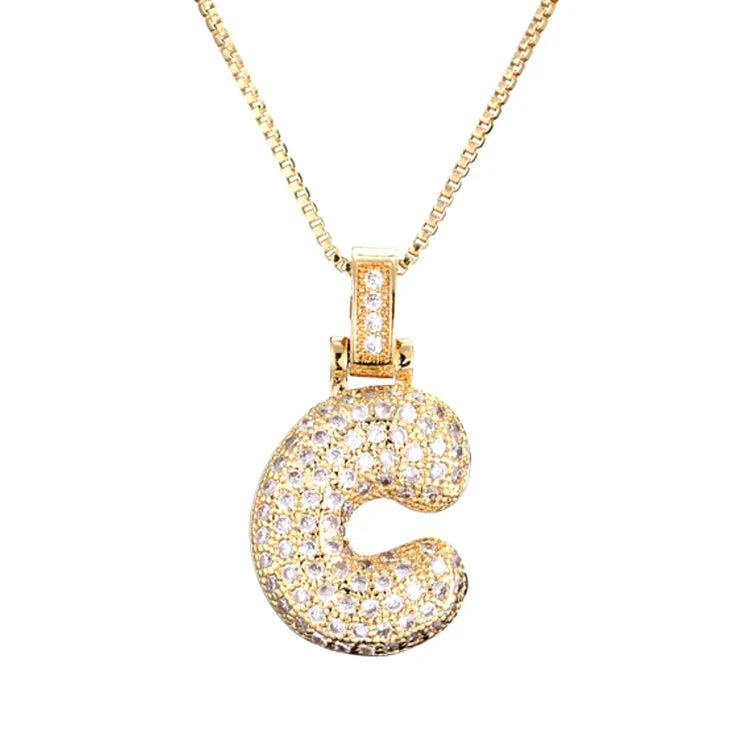 Zoya Bubble Initial Necklace