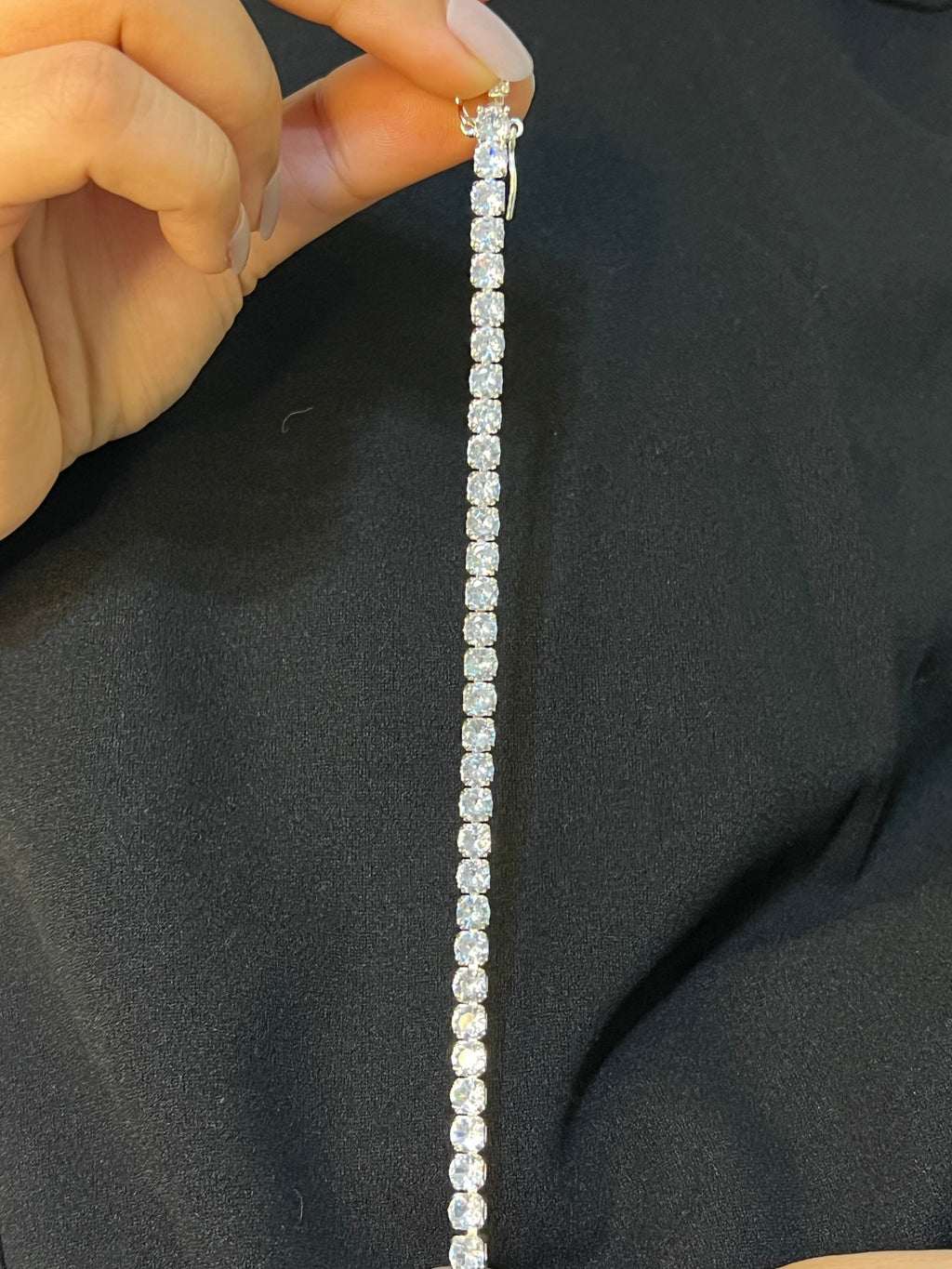 Full Round Tennis Silver Bracelet