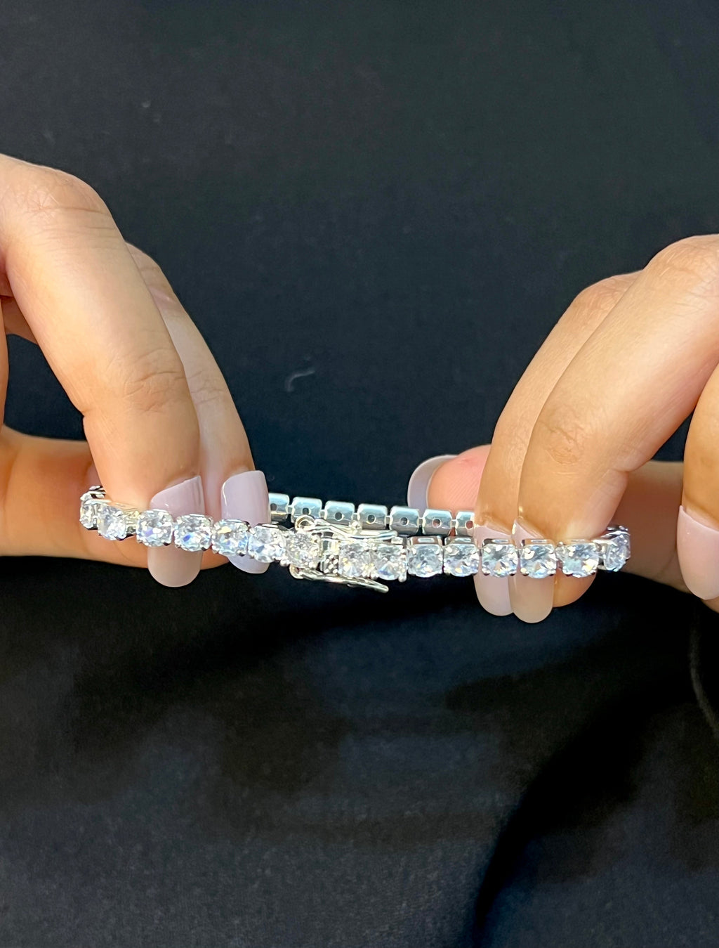 Full Round Tennis Silver Bracelet