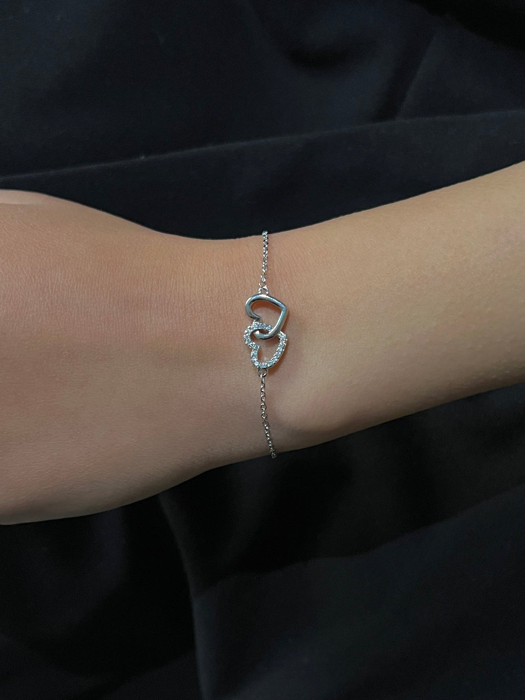 Interlocking Hearts Chain (Dainty Silver)