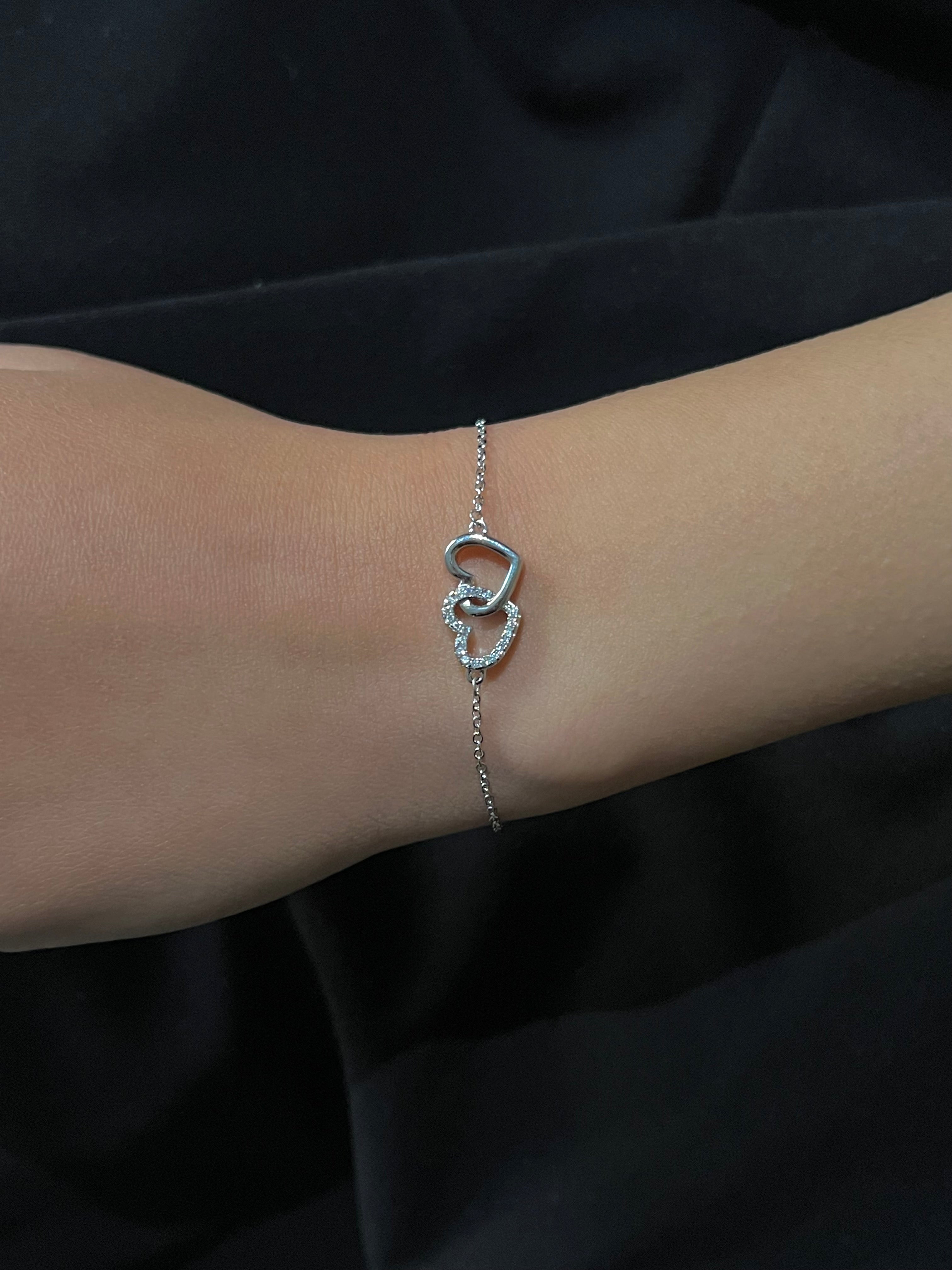 Interlocking Hearts Chain (Dainty Silver)
