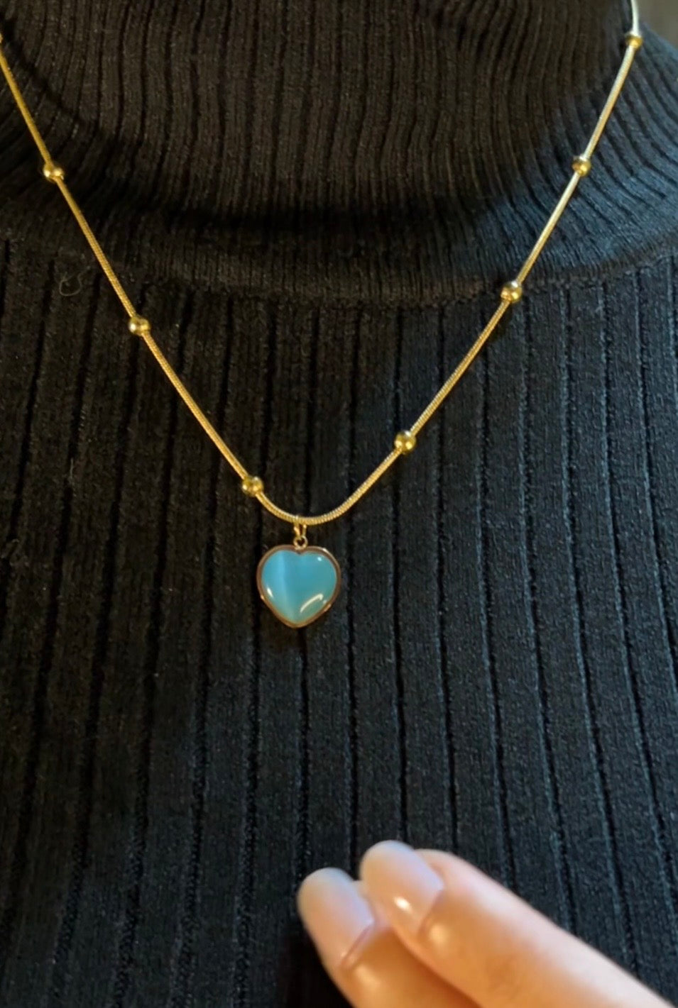 Blue Heart Necklace