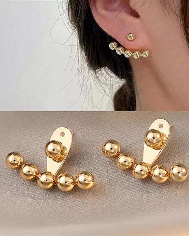 Gold Beaded Earrings