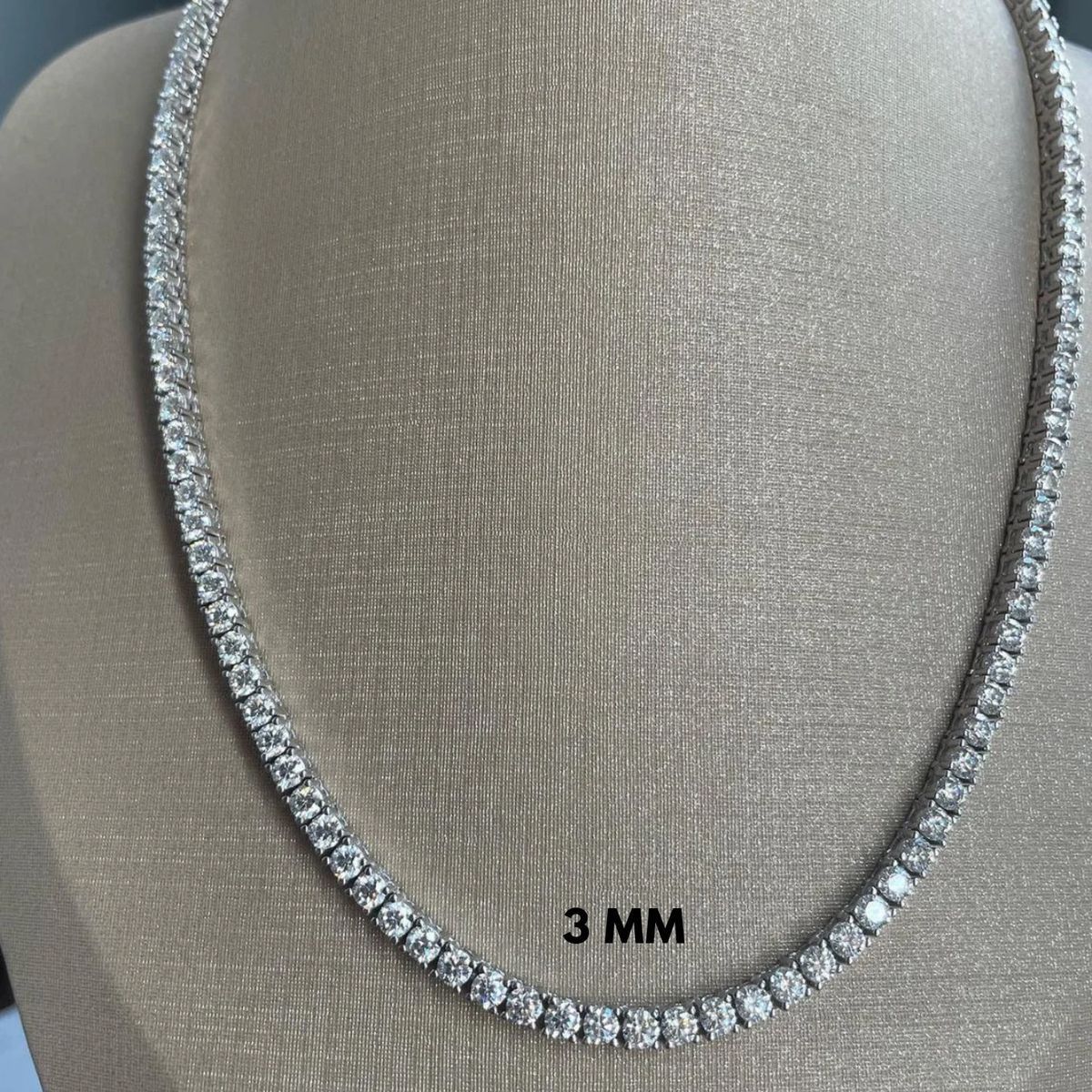 Pure 925 Silver Tennis Necklace