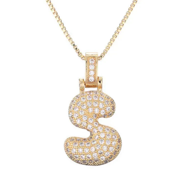 Zoya Bubble Initial Necklace