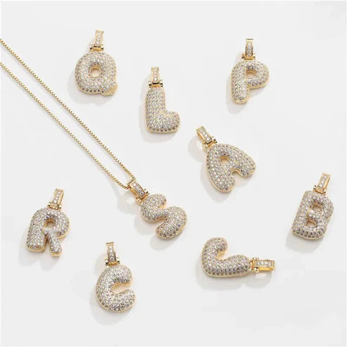 Zoya Bubble Initial Necklace