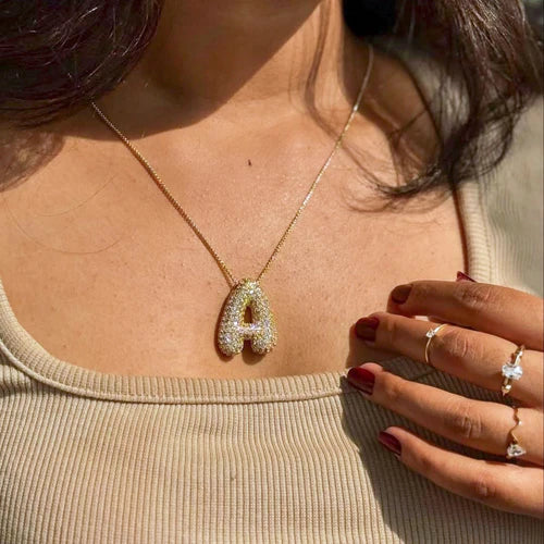 Bubble Initial Necklace