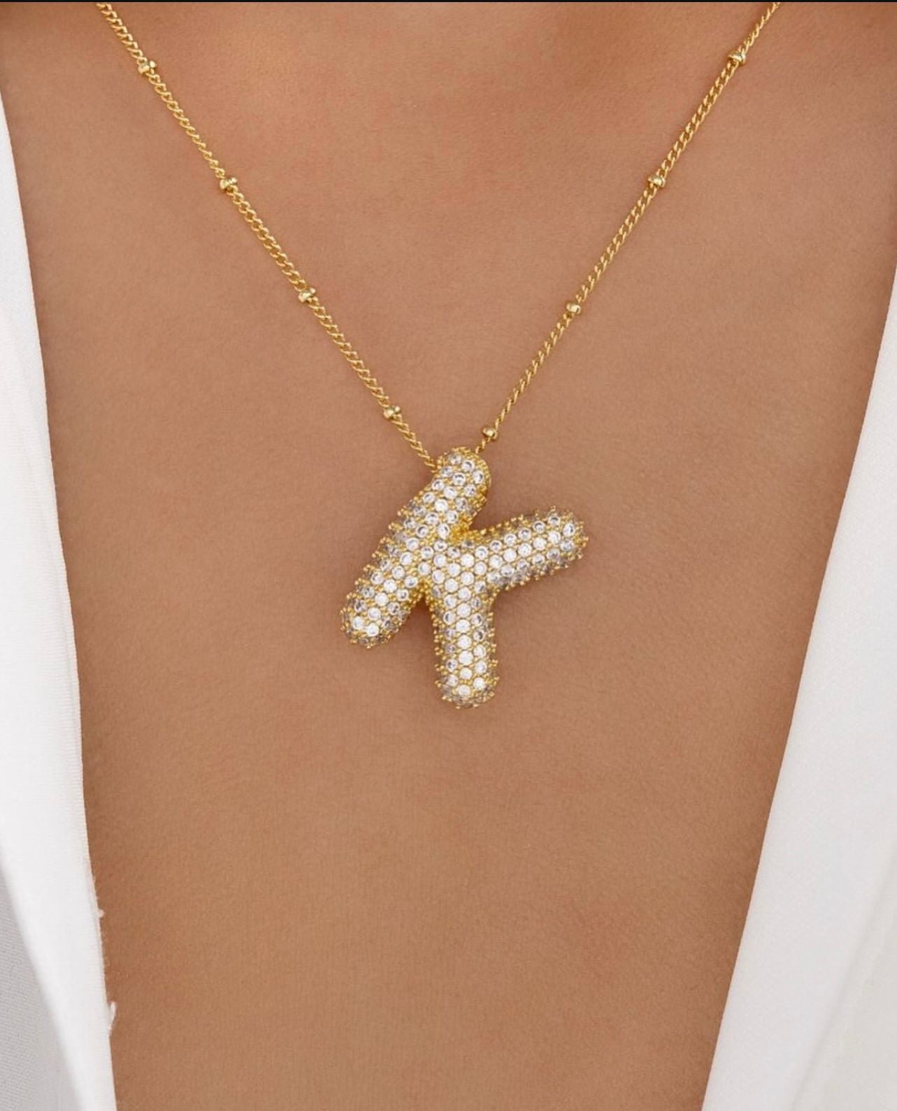 Bubble Initial Necklace