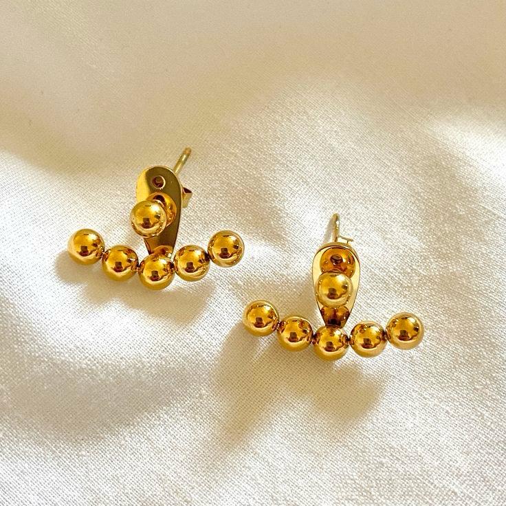 Gold Beaded Earrings