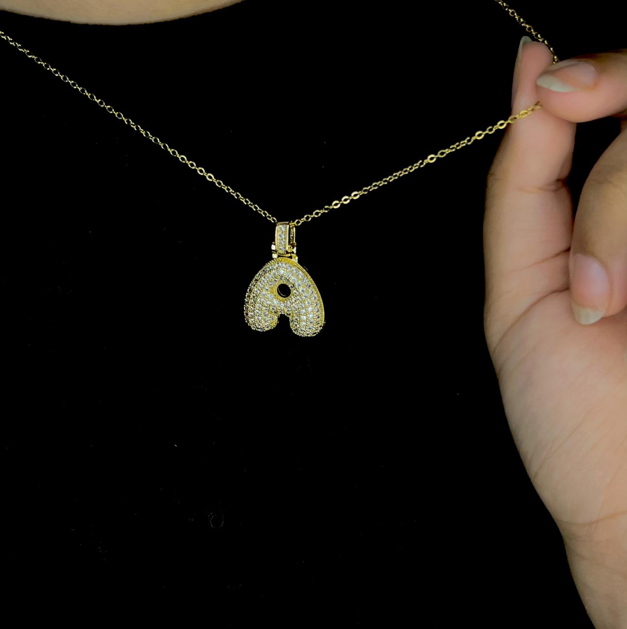 Zoya Bubble Initial Necklace