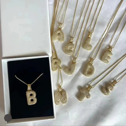 Zoya Bubble Initial Necklace